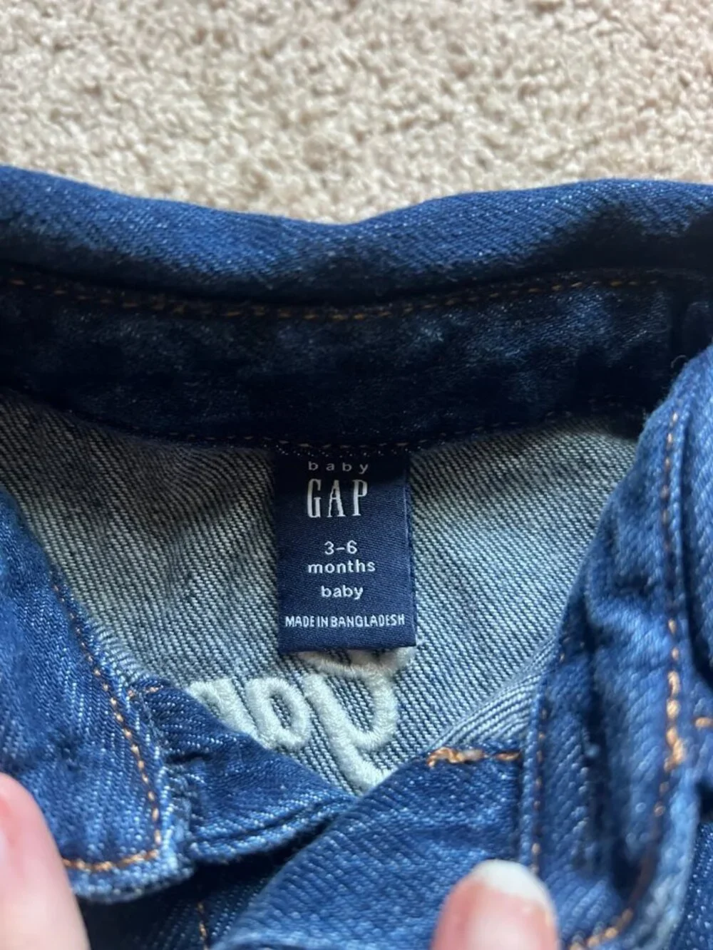 NWOT Baby Gap Baby Denim Bear Logo Coveralls 3-6 Months